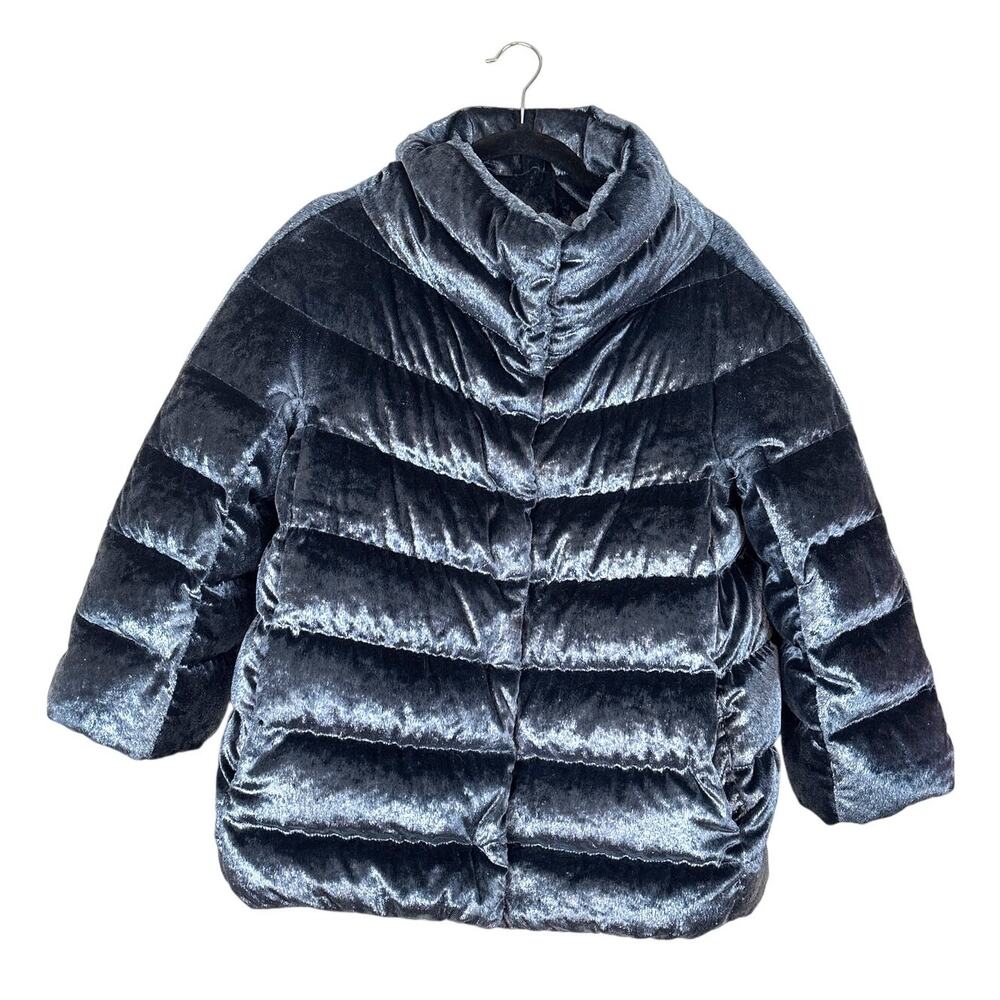 Herno Womens M Blue Down 3/4 Sleeve Puffer Jacket PI0861D Italian Designer Luxe